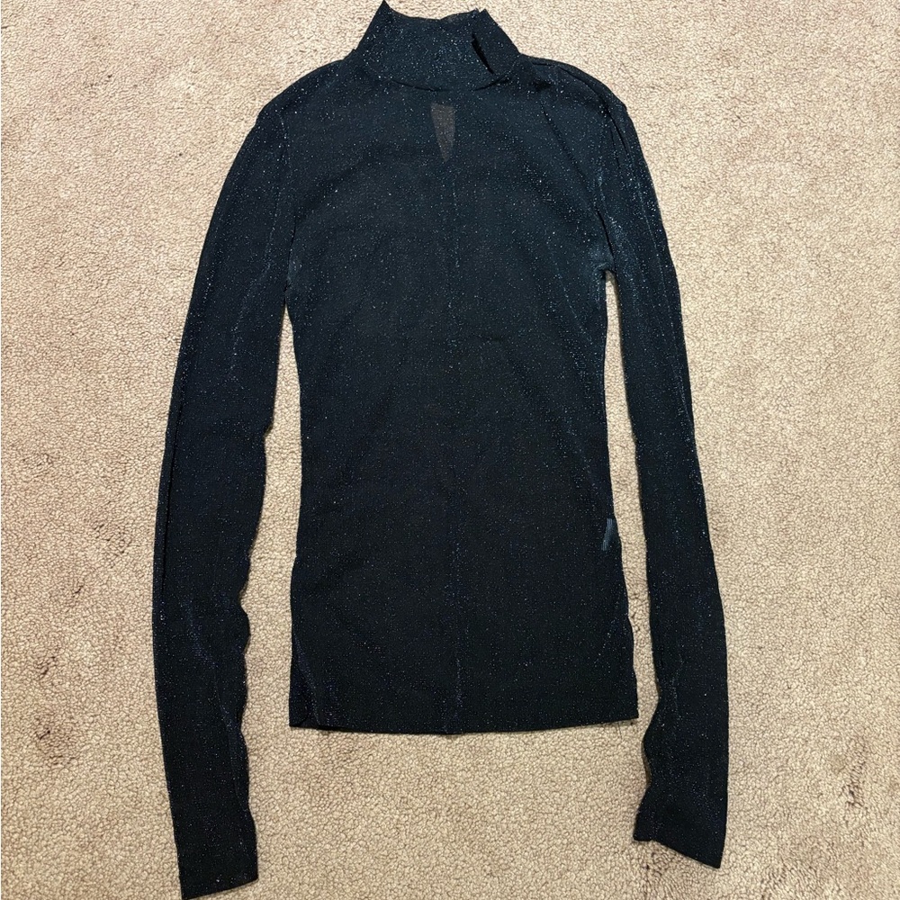 Dynamite sheer black sparkling top size XS